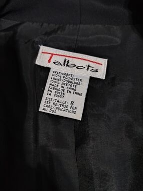 Talbots Black Fully Lined Jacket